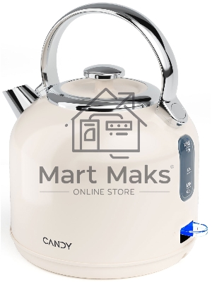 Чайник электрический Candy CK-205 1.7л. 2200Вт слоновая кость корпус: нерж.сталь