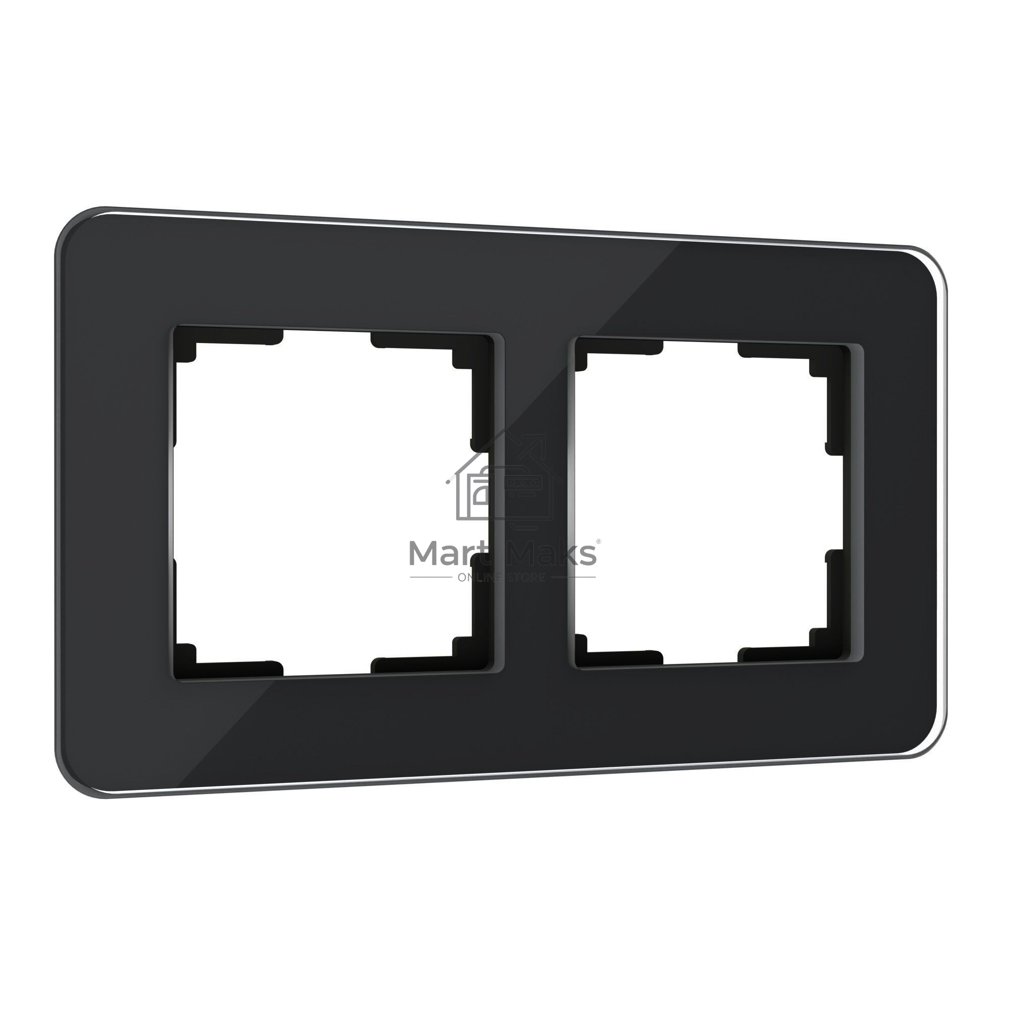 Рамка на 2 поста WERKEL Elite (черный, стекло) W0022448