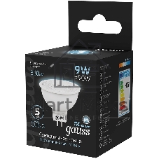 Лампа светодиодная Gauss 101505209 9Вт цок.: GU5.3 рефлек. 150B св. свеч. бел. нейт. MR16 (упак.: 10 шт)