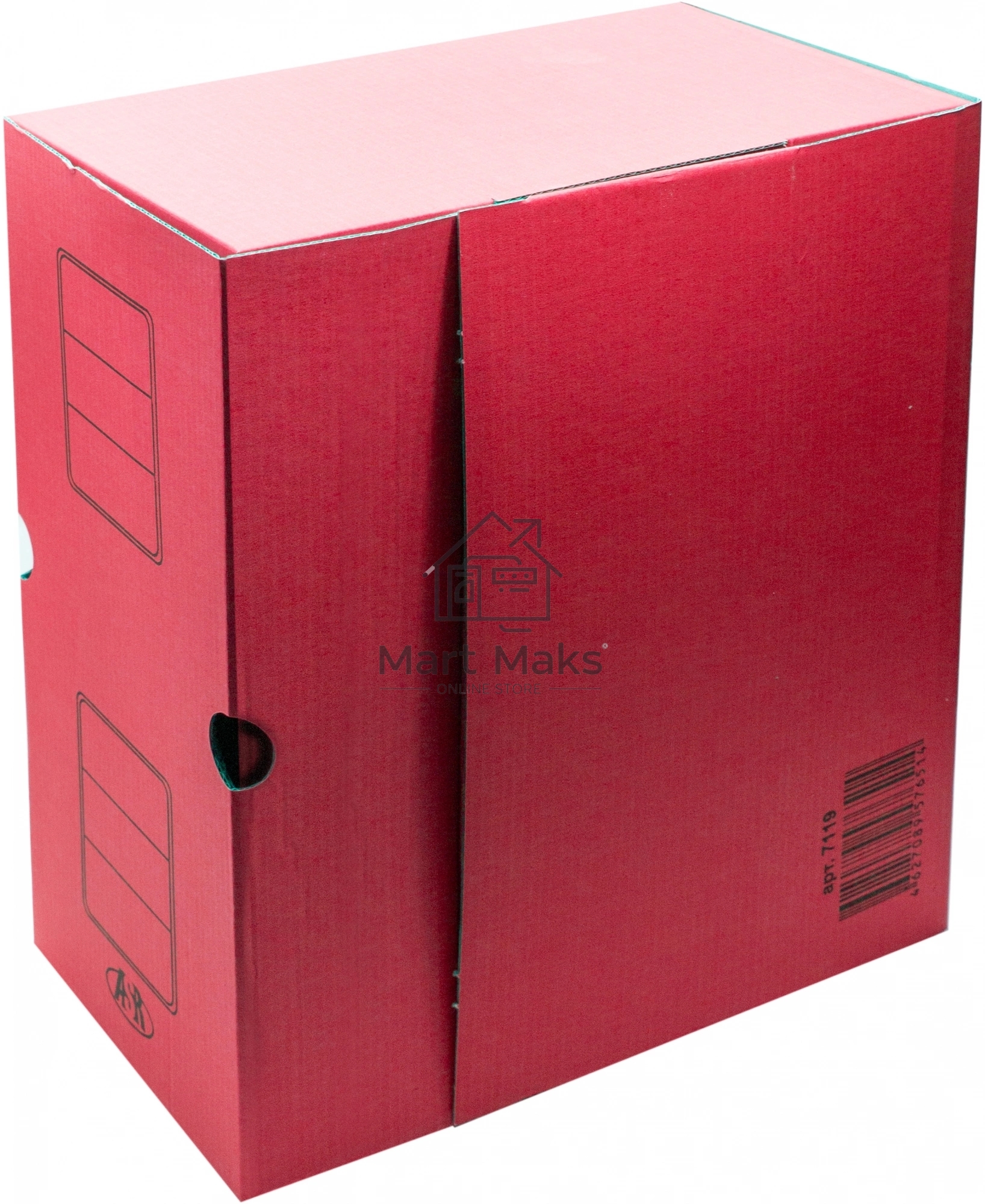 Короб архивный Silwerhof 1914769 микрогофрокартон корешок 150мм, красный (упаковка: 3шт)