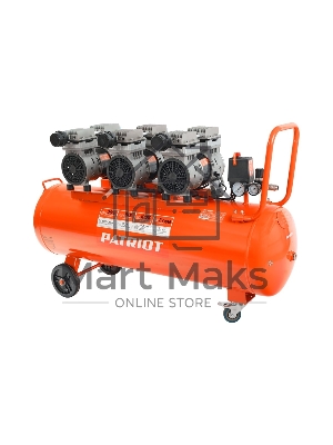 Компрессор Patriot поршневой безмасляный WO 100-440, 440 л/мин, 8 бар, 2500 Вт, 100 л, быстросъем и 