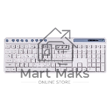 Комплект клавиатура+мышь Smartbuy 107AG беспроводной, USB, 1200 DPI, бело-голубой