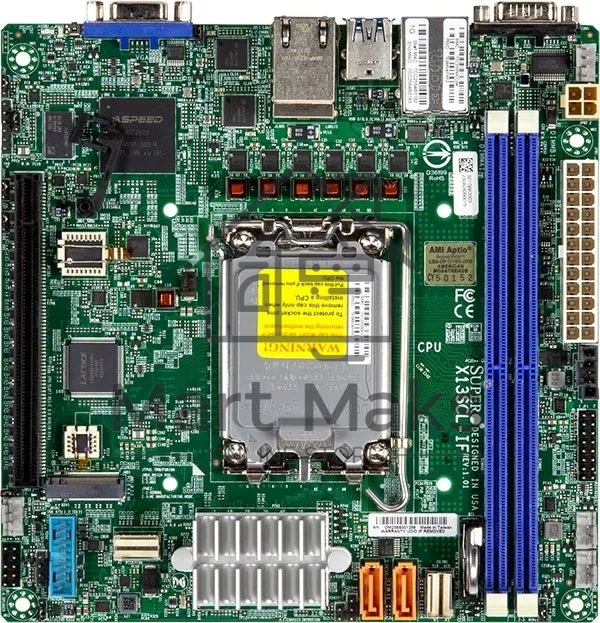 Материнская плата Supermicro X13SCL-IF bundle, LGA1700, Intel C262, 2xDDR5, 6xSATA, 1xPCIe 5.0 x16, 1xPCIe 4.0 x4, 1xM.2, 1xVGA, 1xCOM, 3x 1Gb LAN, 2xUSB 3.2 Gen1, 2xUSB 2.0, mini-ITX