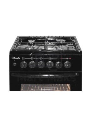 Плита комбинированная Лысьва ЭГ 401-2у черный, газовых конфорок 4 шт, духовка 57 л, 50 см x 84 см x 60 см