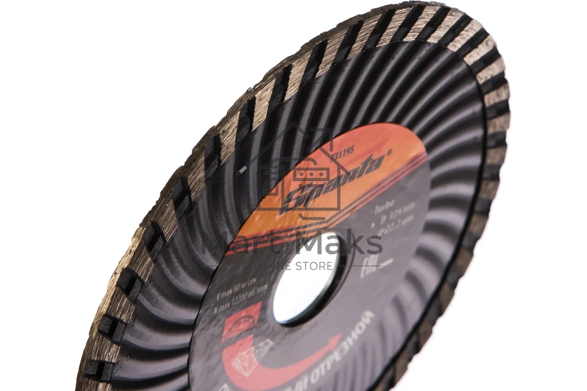 Диск алмазный отрезной Turbo, 125 х 22,2 мм, сухая резка Sparta