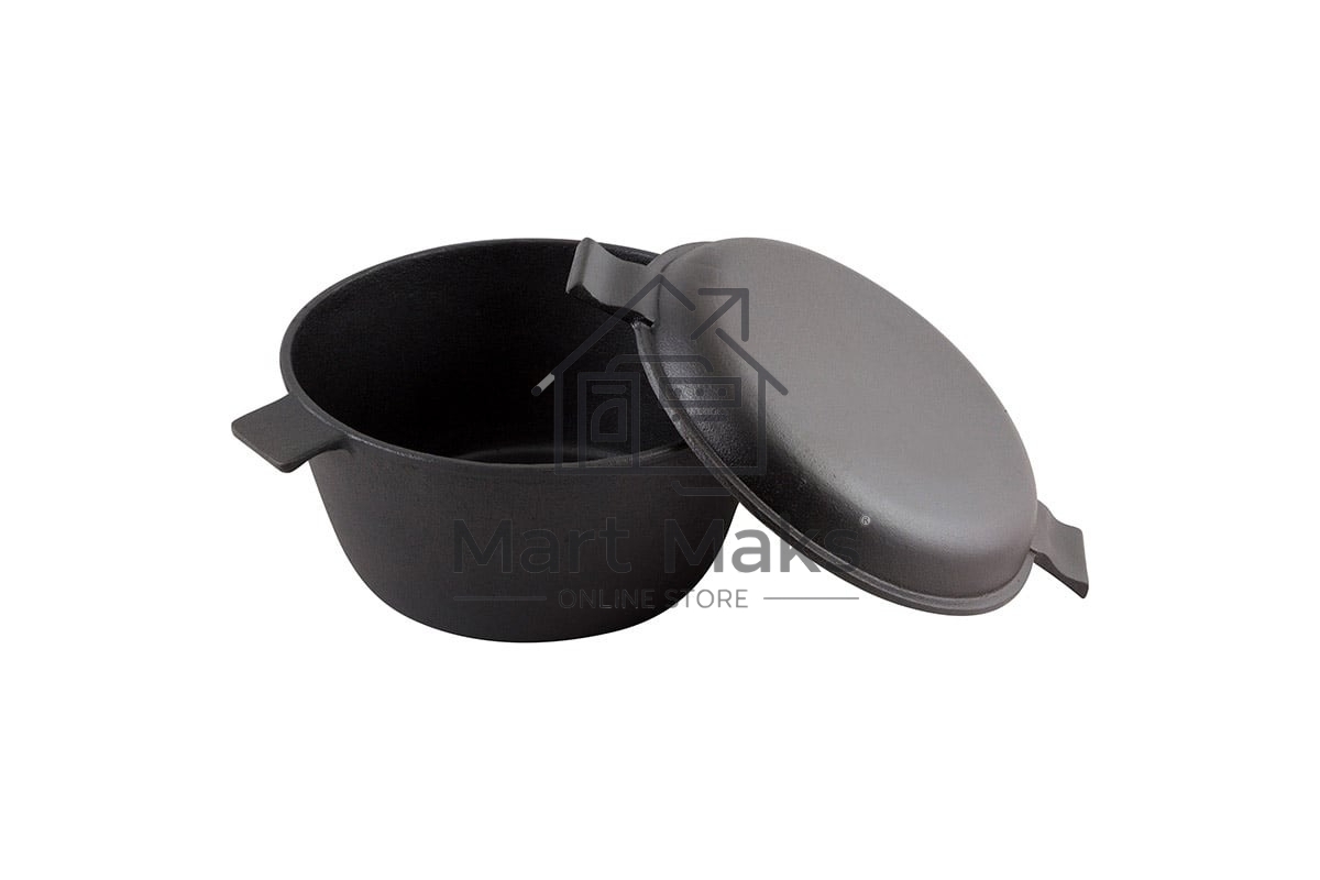 Кастрюля MALLONY CC-24/45 с крышкой-сковородкой,чугун, 4,5 л.