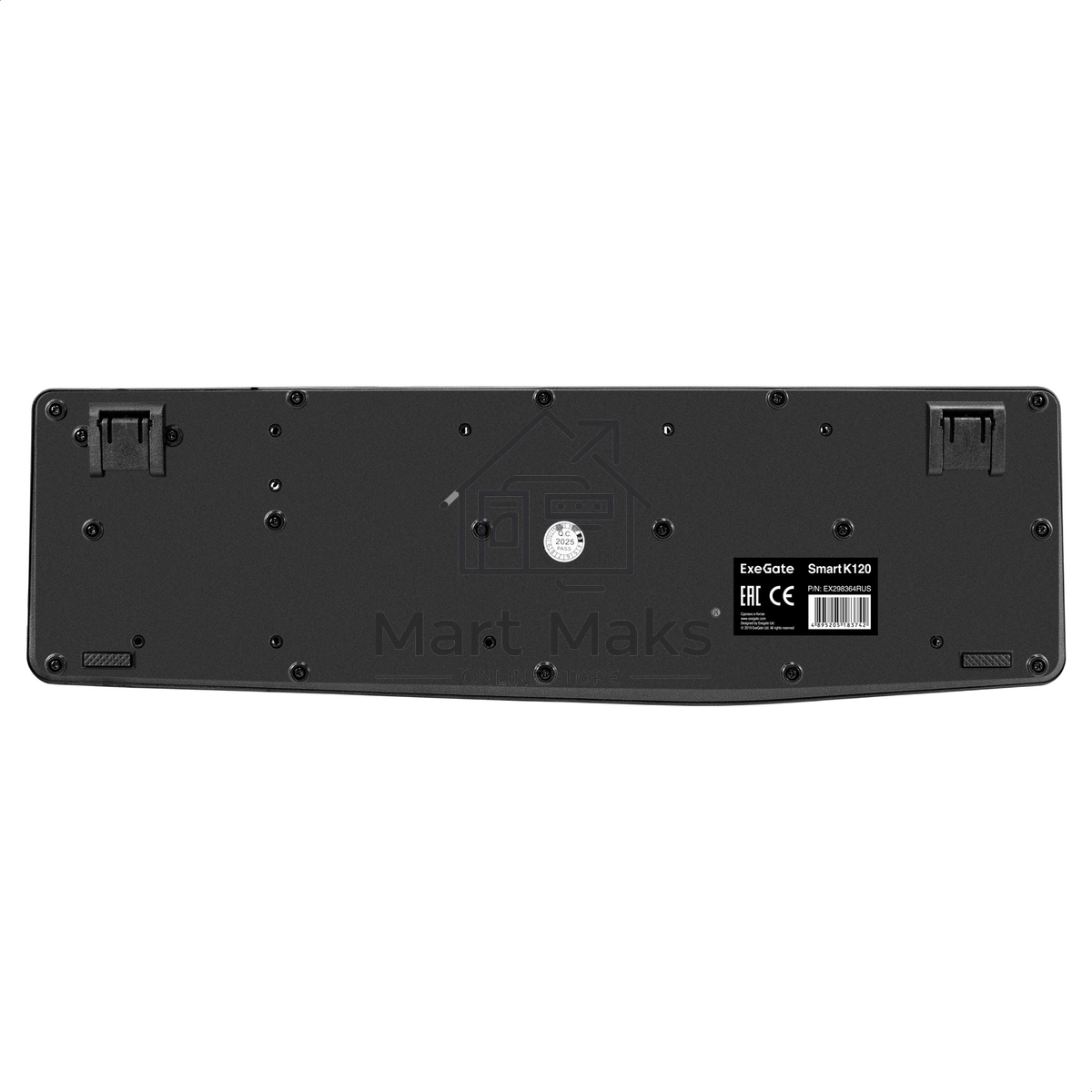 Клавиатура ExeGate EX298364RUS Smart K120 (USB, полноразмерная, влагозащищенная, 104кл., Enter большой, длина кабеля 1,6м, черная, RTL)