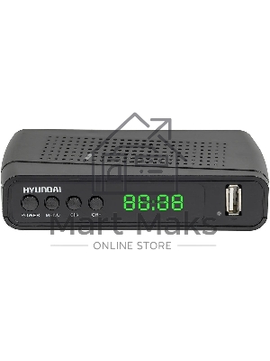 Приставка для цифрового ТВ Hyundai H-DVB520 черный, DVB-T2, DVB-T, DVB-C, HDMI, USB 2.0 х2