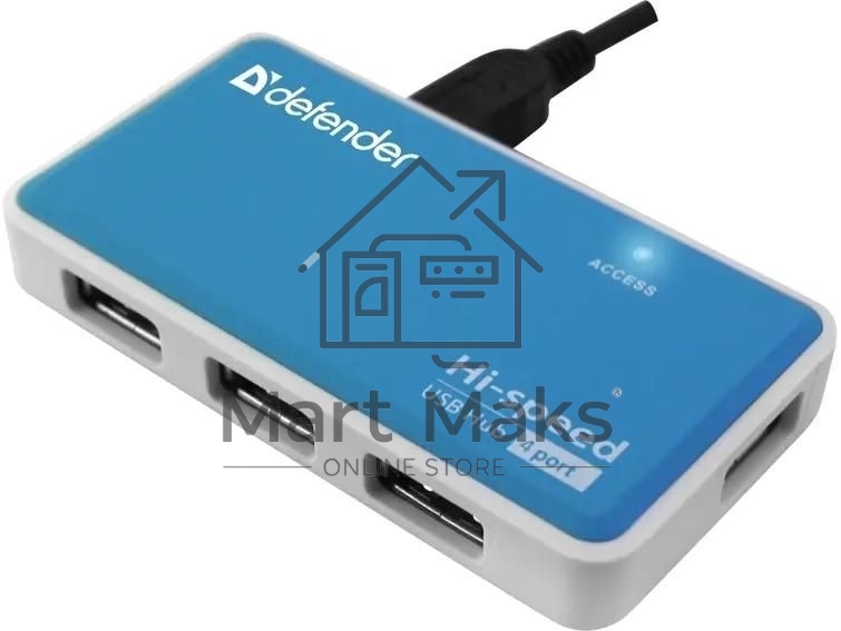 Концентратор USB Defender Quadro Power, USB, адаптер/через USB, блок питания