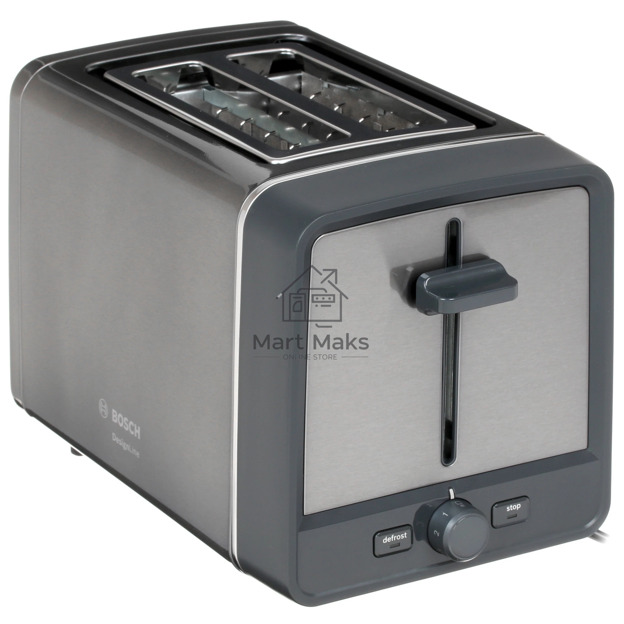 Тостер Bosch TAT5P425 нержавеющая сталь, 970 Вт, 2 слота