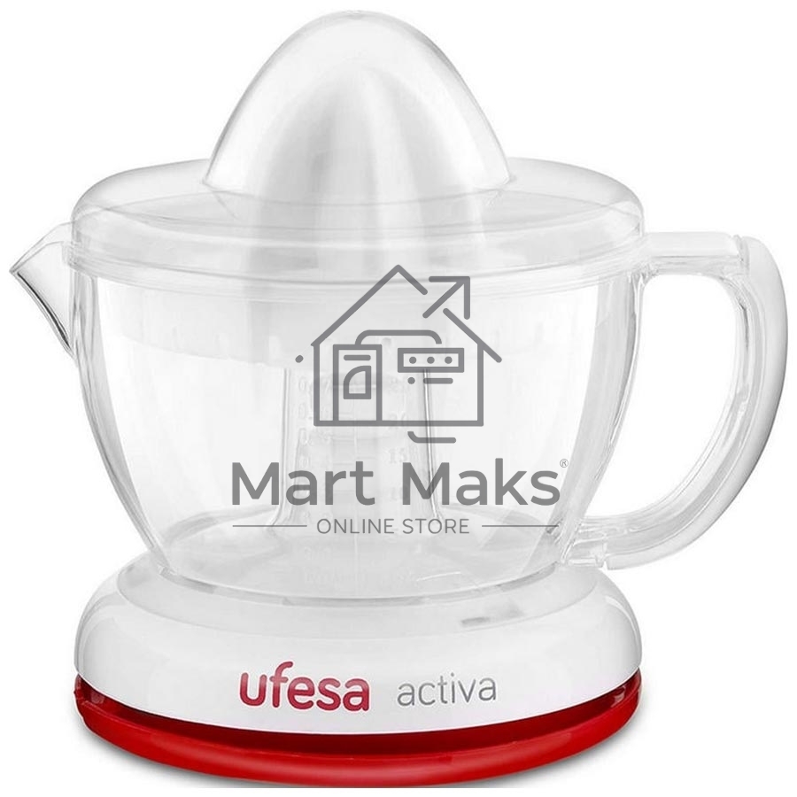 Соковыжималка Ufesa EX4934 Spinner белый/красный, цитрусовая, 40 Вт, 700 мл, механическое, реверс