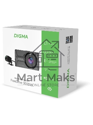 Видеорегистратор Digma FreeDrive 300DW черный 2Mpix 1440x2560 1440p 130гр.