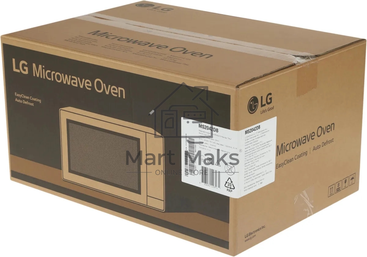 Микроволновая печь LG MS2042DB черный, 20 л, 700 Вт, переключатели - сенсор