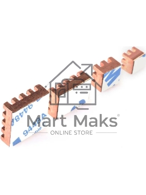 Набор радиаторов QUMO, 4 in 1 pure copper heat sink for Raspberry Pi 4B/4/3B/3/2, медь(RS015)