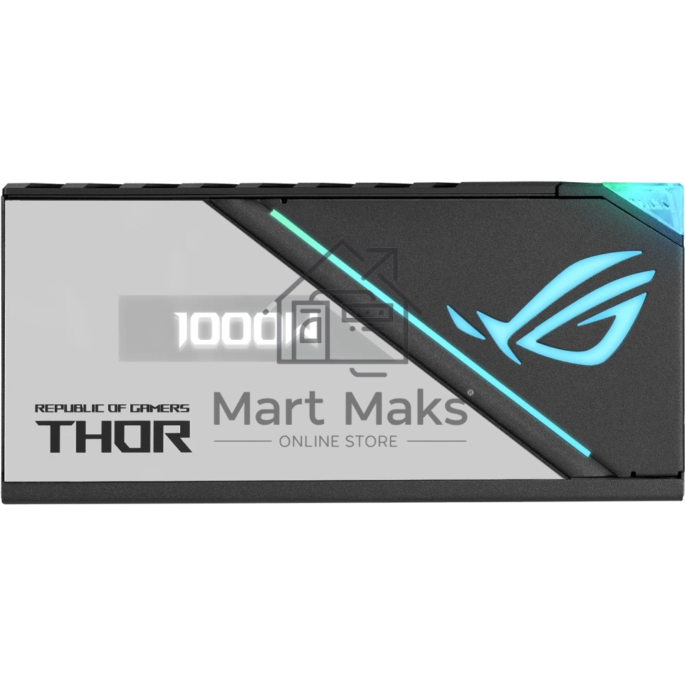 Блок питания ASUS ROG-THOR-1000P2-GAMING (90YE00L4-B0NA00). 1000Вт, 80 PLUS Platinum, 135мм, модульный, комбинирован серый и черный