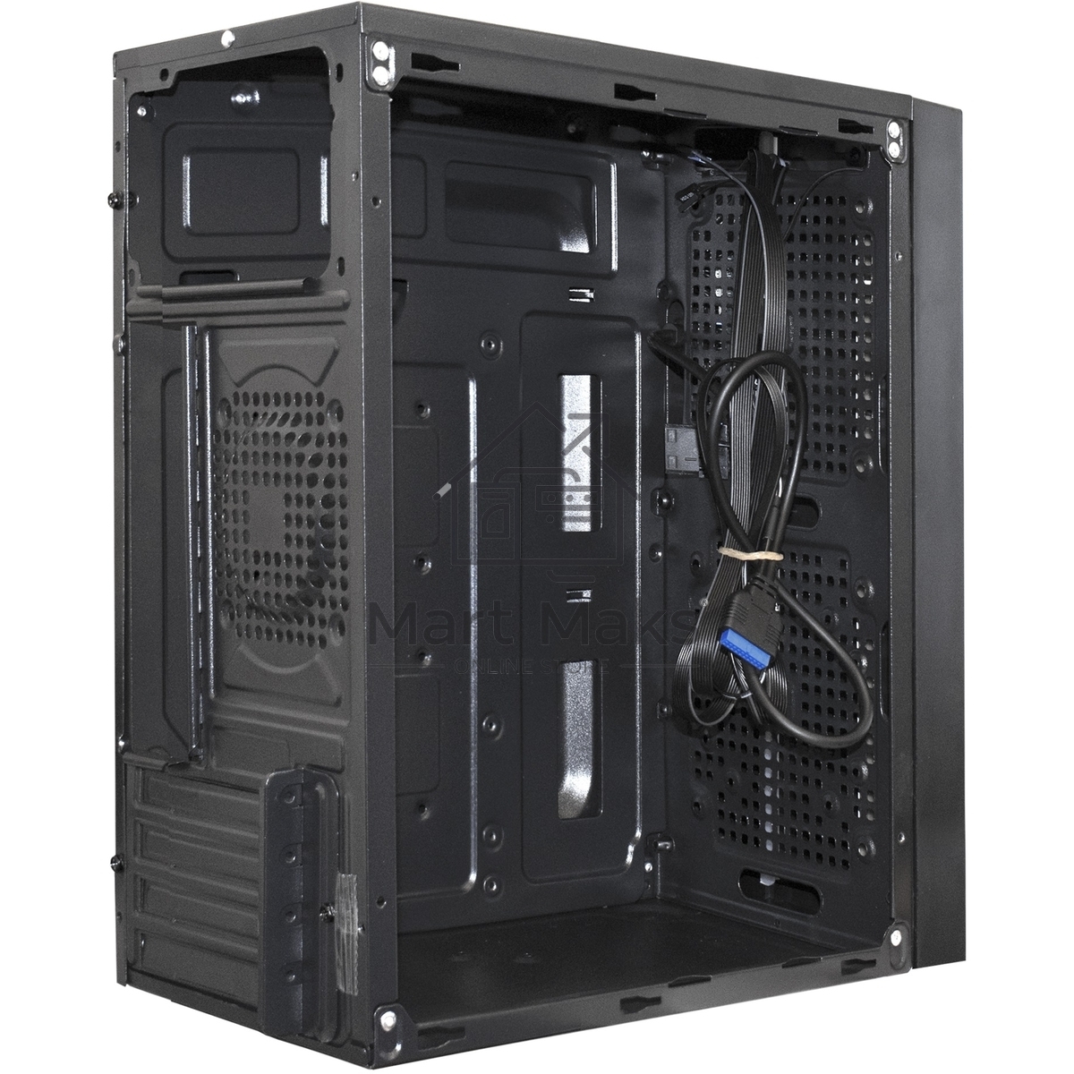 Компьютерный корпус Minitower ExeGate mEVO-9302-RGB-600W-12 (mATX, БП 600NPX с вент. 12см, 2*USB+1*USB3.0, HD аудио, черный с RGB подсветкой)