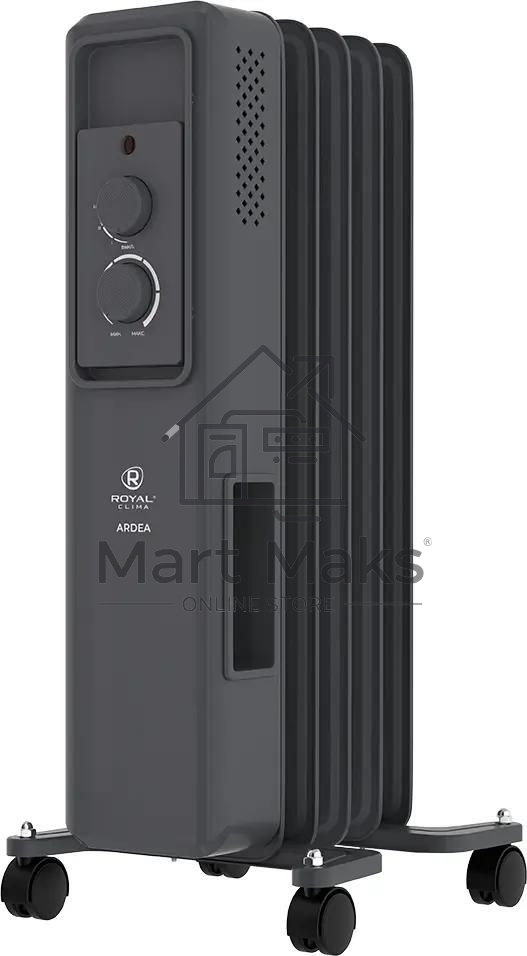 Масляный радиатор Royal Clima Ardea ROR-AR5-1000M, с терморегулятором, 1000Вт, 5 секций, 3 режима, графитовый