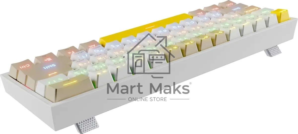 Клавиатура проводная REDRAGON Fizz RU,Rainbow,бежевый/желтый,red свитч
