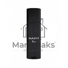 Флешка USB Maxvi MP2 black (FD8GbUSB20C10MP2), 8Gb, USB 2.0, R/W 15/5, черный