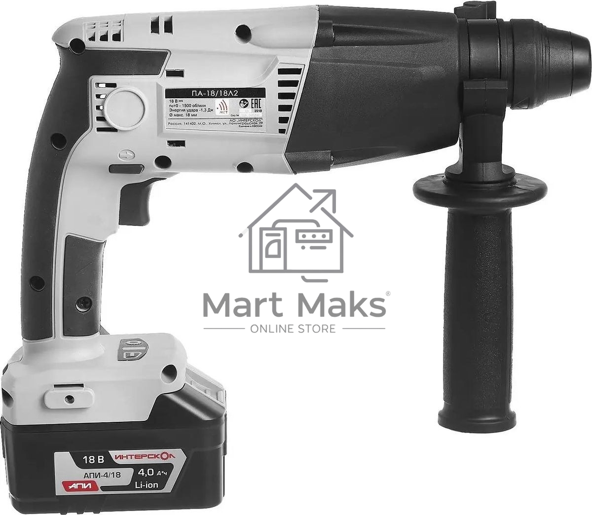 Перфоратор Интерскол ПА-18/18Л2 329.4.1.74 Li-ion, 1 аккум., 4А·ч, кейс