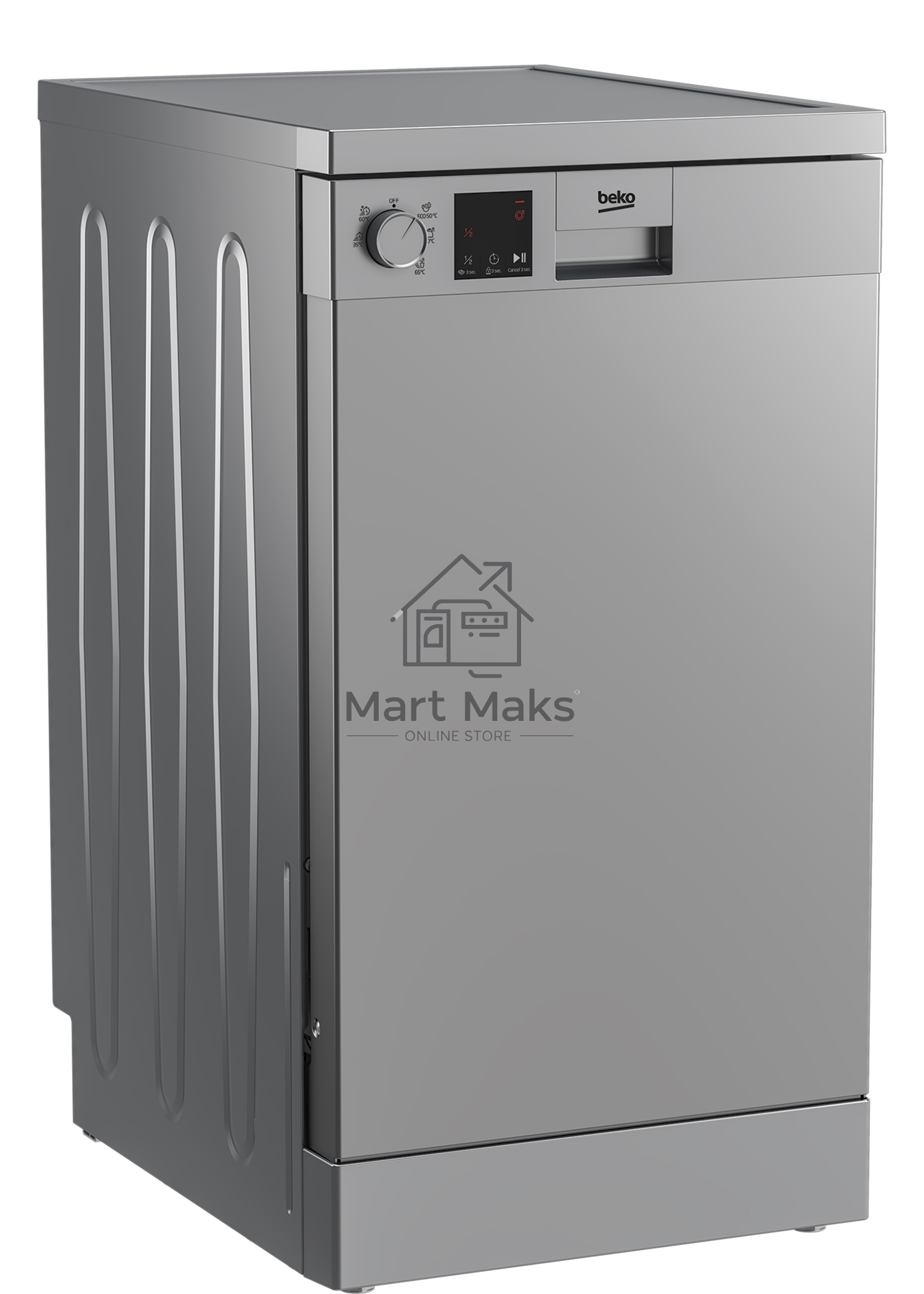 Посудомоечная машина Beko DVS050R02S, серебристая, 44.8 см, 10 компл., 49 дБ, класс A