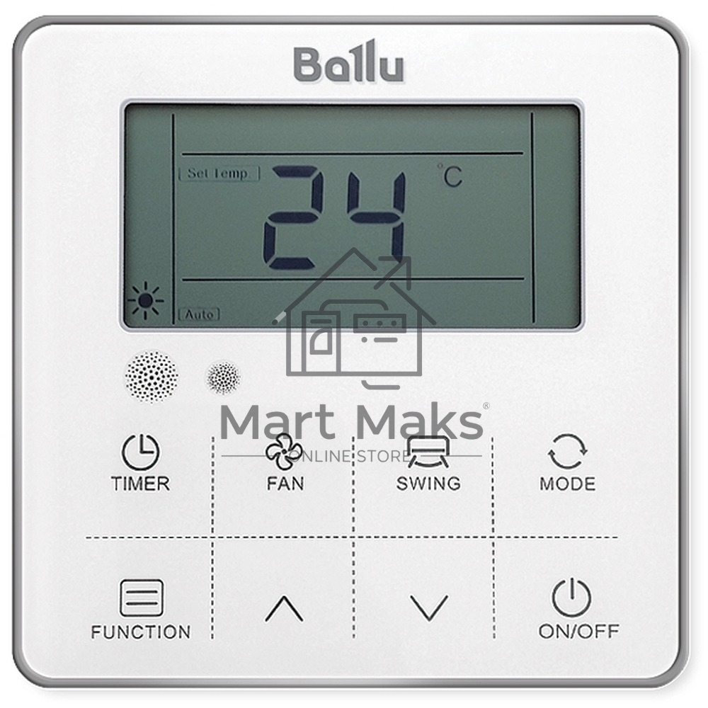 Блок внутренний сплит-системы канального типа Ballu BLC_D/in-24HN1_21Y 24000 BTU, 70 м², 42 дБ, охлаждение, обогрев, осушение, серый