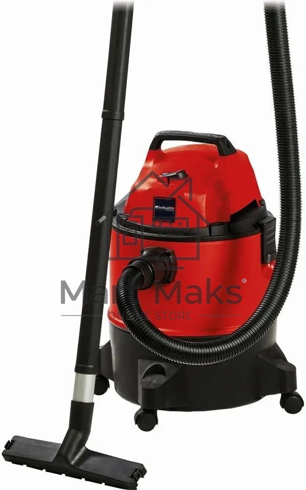 Строительный пылесос Einhell TC-VC 1825 (2342430) красный, 1250 Вт, уборка сухая/влажная, пылесборник мешок/контейнер, 25 л