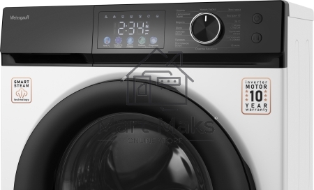 Стиральная машина Weissgauff WM 45126 Inverter Steam Color Touch белая, загрузка фронтальная 6кг, 1200 об/мин., класс: A+++