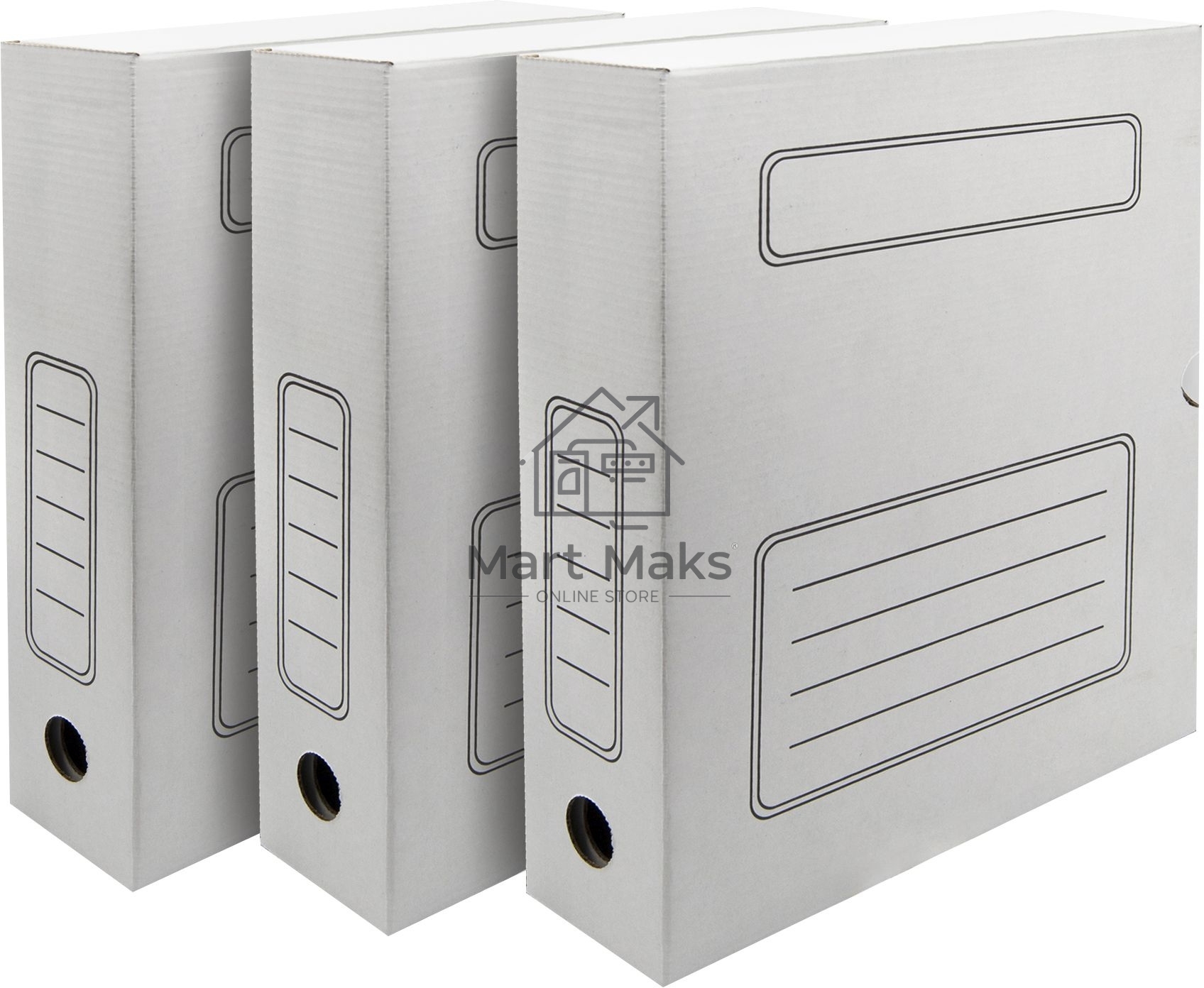 Короб архивный Silwerhof микрогофрокартон корешок 75мм A4 белый (упак.:3шт)