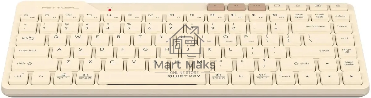 Клавиатура A4Tech Fstyler FBK26C AS беспроводная, USB, Bluetooth/Радиоканал, бежевый