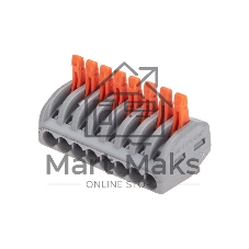 Универсальная клемма Rexant СМК 222-418, 8-проводная серый 0,08-2,5/4 мм² (20 шт/уп)