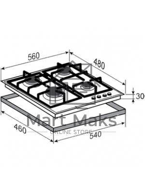 Газовая варочная панель Zigmund & Shtain M 26.6 W независимая, белый