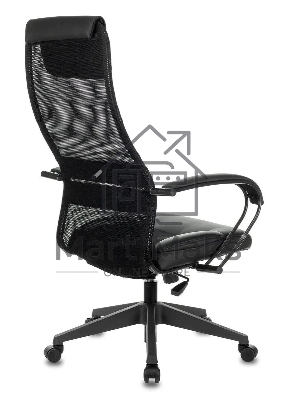 Кресло руководителя Бюрократ CH-608/BLACK TW-01 TW-11 черный, спинка сетка, искусст.кожа/ткань