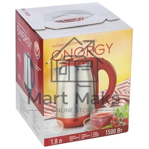 Чайник ENERGY E-201 1,8 л, сталь, красный (164125)