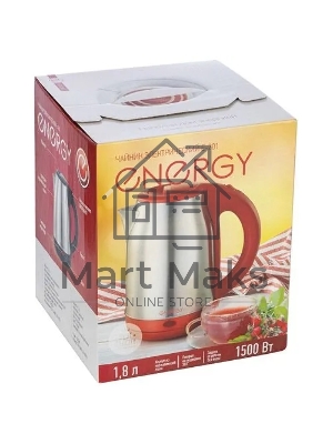 Чайник электрический ENERGY E-201 1,8 л, сталь, красный (164125)