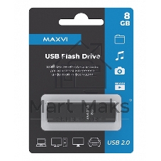 Флешка USB Maxvi MP2 black (FD8GbUSB20C10MP2), 8Gb, USB 2.0, R/W 15/5, черный
