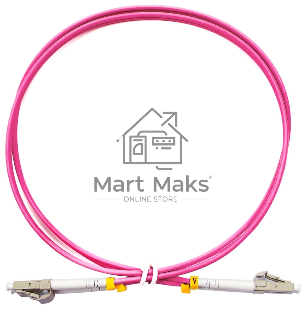 Патч-корд оптический Cabeus FOP-50-OM4-LC-LC-1m duplex LC-LC 50/125 мм OM4 1м LSZH