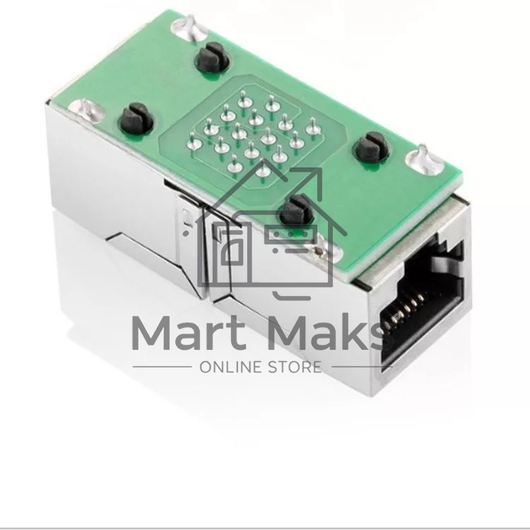 Модуль RJ-45 (F) <->RJ-45(F),FTP, проходной, ABS пластик, черный, кат. 5e VCOM <CT251S>