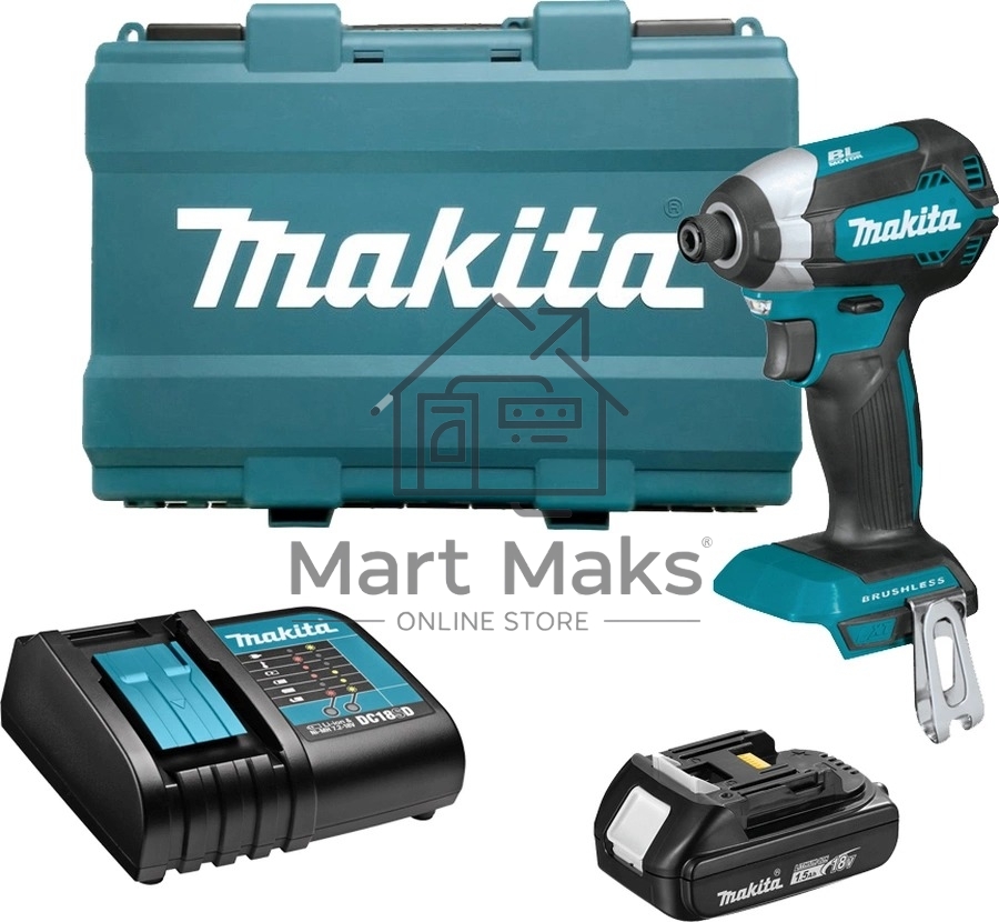 Шуруповерт Makita DTD153SY, Аккумуляторная, 18В, Ударный, Кейс