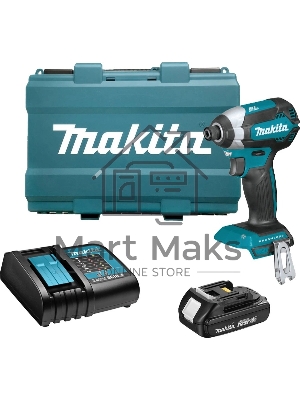 Шуруповерт Makita DTD153SY, Аккумуляторная, 18В, Ударный, Кейс