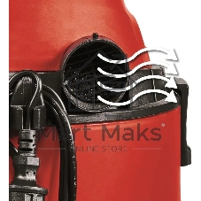 Строительный пылесос Einhell TC-VC 1825 (2342430) красный, 1250 Вт, уборка сухая/влажная, пылесборник мешок/контейнер, 25 л