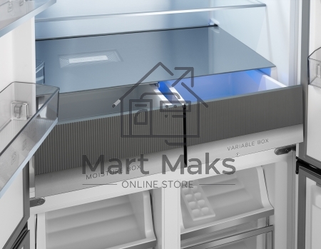 Холодильник Weissgauff WCD 450 Bru Steel Glass NoFrost Inverter матовая сталь трехкамерный 287/163л морозилка снизу, No Frost, Side by Side