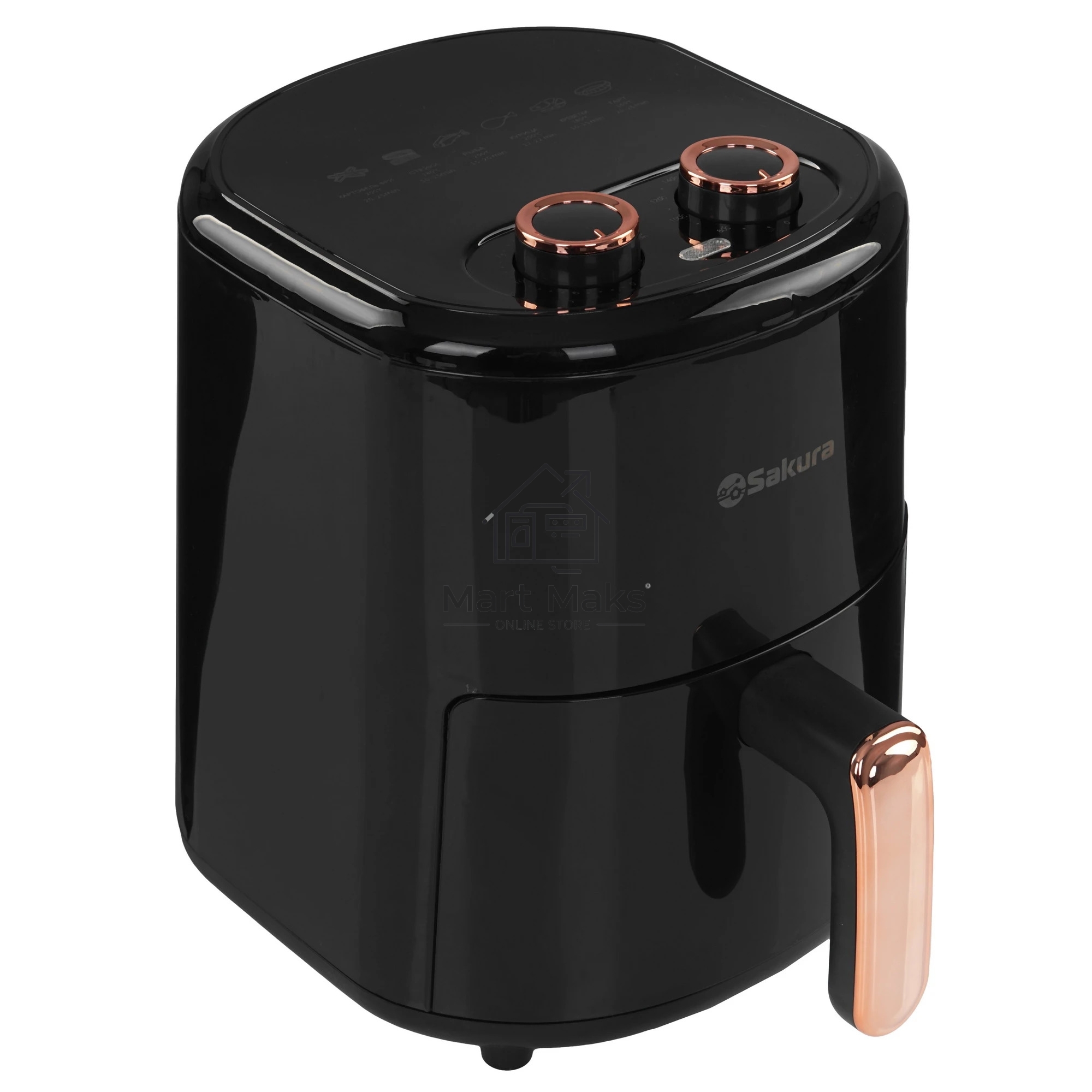 Аэрогриль Sakura SA-7677BK черный, 1200 Вт, 4 л, механическое управление, 9 программ