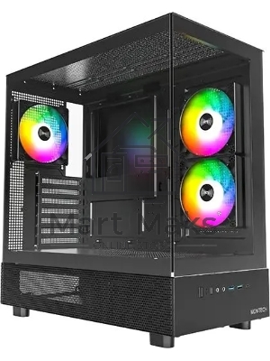 Компьютерный корпус Montech XR черный без БП ATX 3x120мм 2xUSB3.0 1xUSB3.1 audio bott PSU