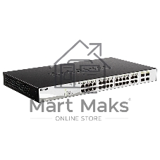 Коммутатор D-Link DGS-1210-28MP/F4A, 24×1 Гбит/с + 4×1 Гбит/с Combo, настраиваемый
