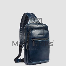 Рюкзак слинг мужской Piquadro Blue Square CA6589B2/BLU2, кожа, темно-синий