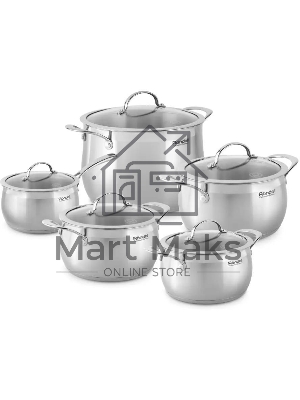 Набор посуды 10 предметов Rondell Admiring RDS-1610 (кастрюли с/кр 18 см, 20 см, 22 см, 24 см, ковш с/кр 16 см)