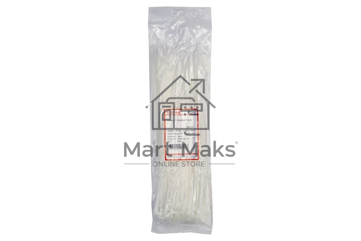 Хомут кабельный DKC 25217SR 4.8х300 полиамид белый (уп. 100 шт)