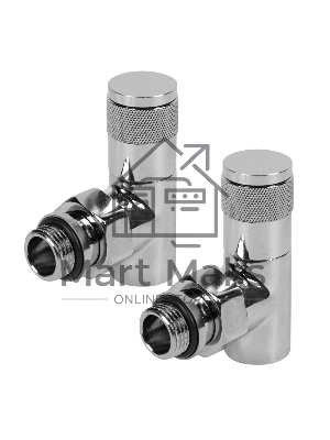 Набор дизайн-вентилей, PIANO, угловой (хром) 1/2