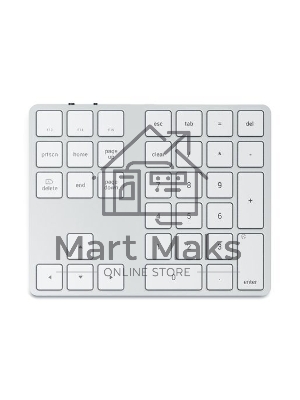 Беспроводной блок клавиатуры Satechi Aluminum Extended Keypad. Цвет серебряный. Satechi Aluminum Extended Keypad - Silver